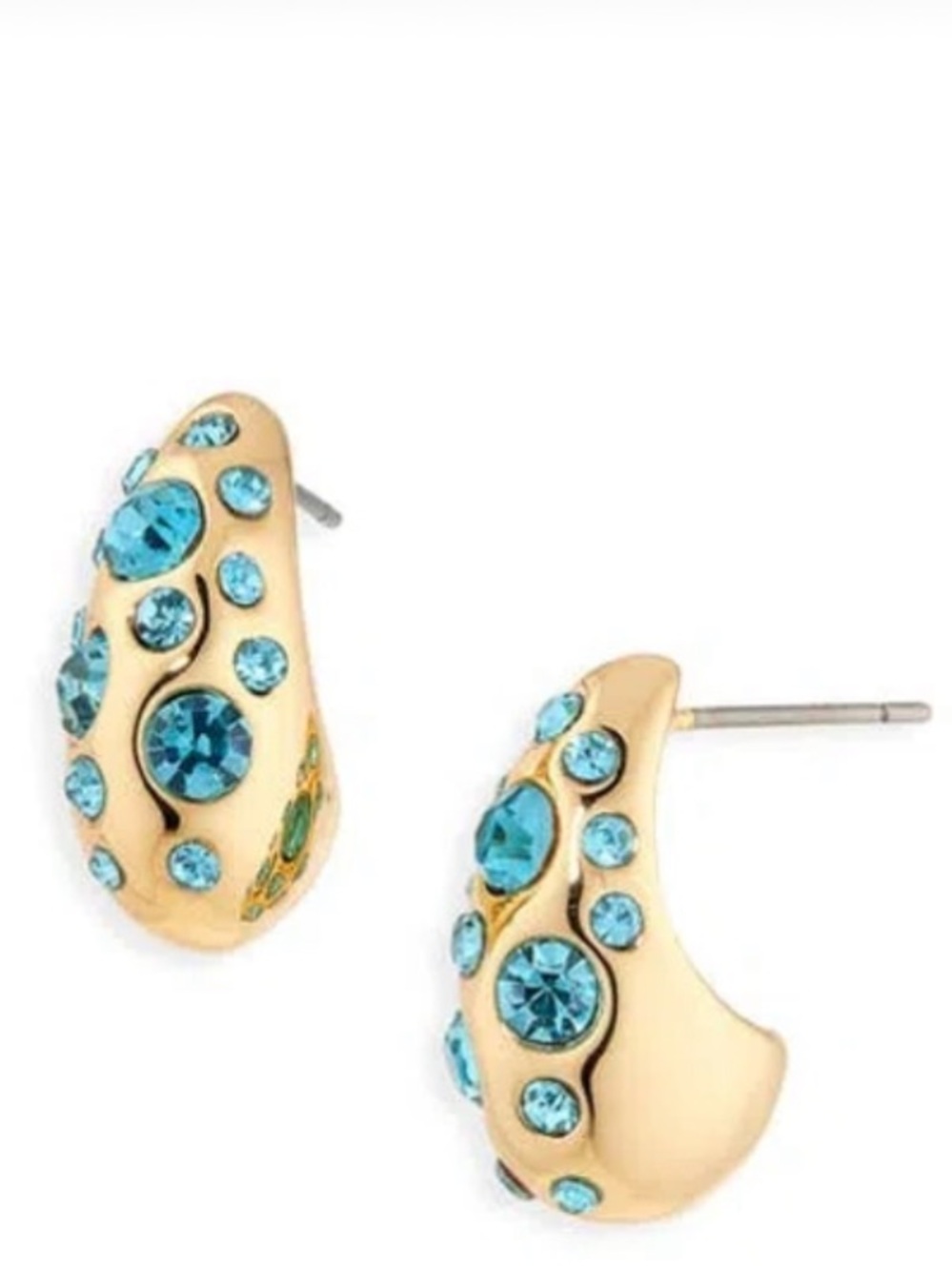 Kurt Geiger Bombay Pavé CZ Dome Hoop Earrings - Blue